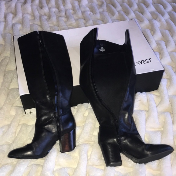Nine West genuine leather Natty tall boots, Women’s 6.5M, black. New in box! - Picture 7 of 15